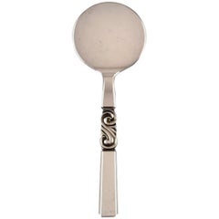 Georg Jensen, Cutlery, Scroll No. 22, Hammered Sterling Silver, Serving Spade