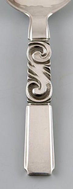 Georg Jensen. Cutlery, Scroll No. 22, Hammered Sterling Silver, Sugar Spoon