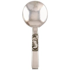 Georg Jensen. Cutlery, Scroll No. 22, Hammered Sterling Silver, Sugar Spoon