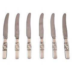 Vintage Georg Jensen, Cutlery, Scroll No. 22, Six Fruit Knives