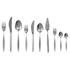 Juego de cubiertos de plata de ley Georg Jensen Cypress para 12, 1954