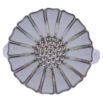GEORG JENSEN Gilded Daisy Sterling Silver Ring 11 mm | Copenhagen Silver GEORG JENSEN Gilded Daisy Sterling Silver Ring 11 mm | Copenhagen Silver