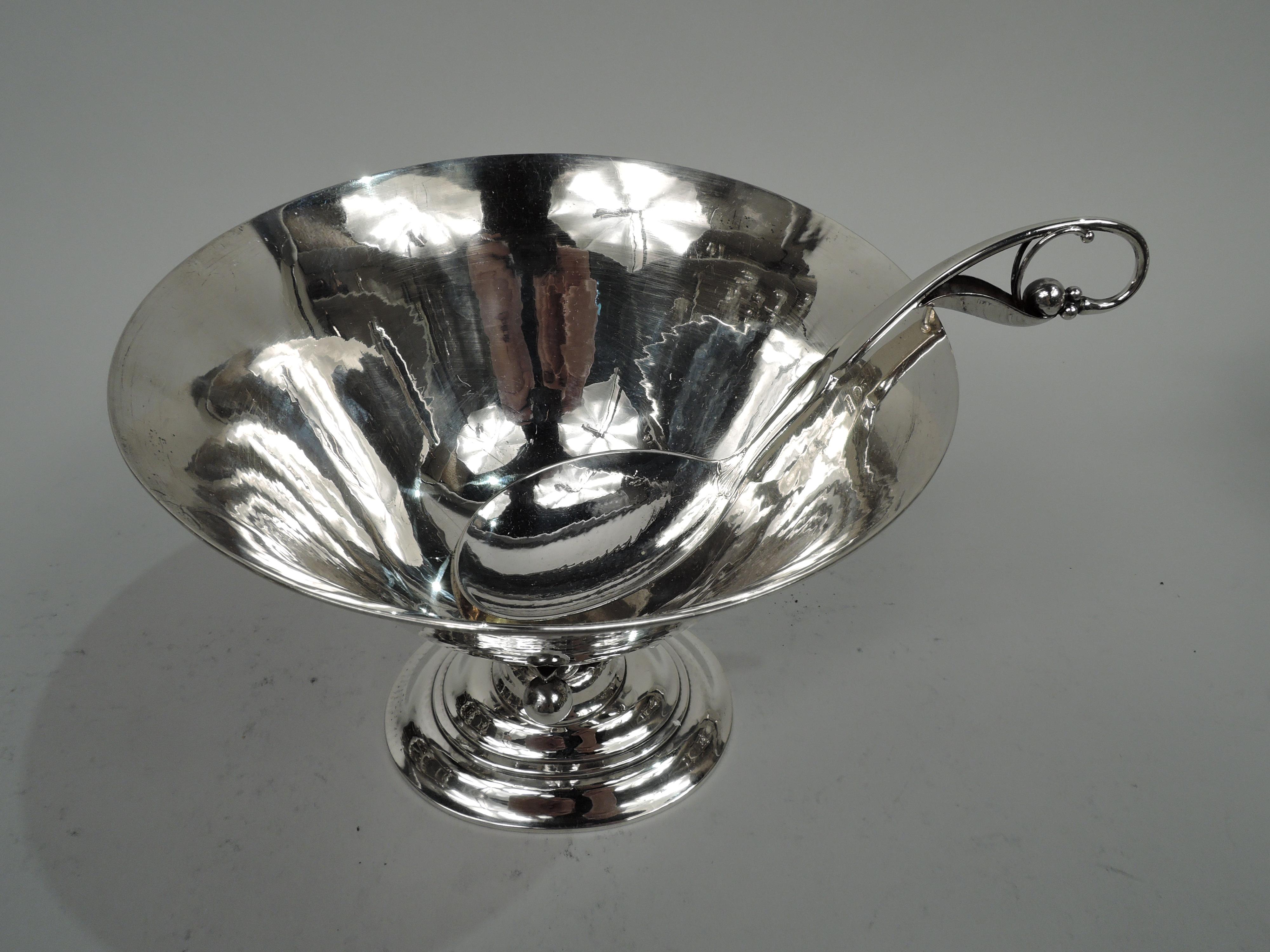 Scandinavo moderno Georg Jensen, mestolo in argento danese moderno e composto