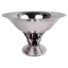 Georg Jensen Cuenco moderno danés con pie de plata de ley
