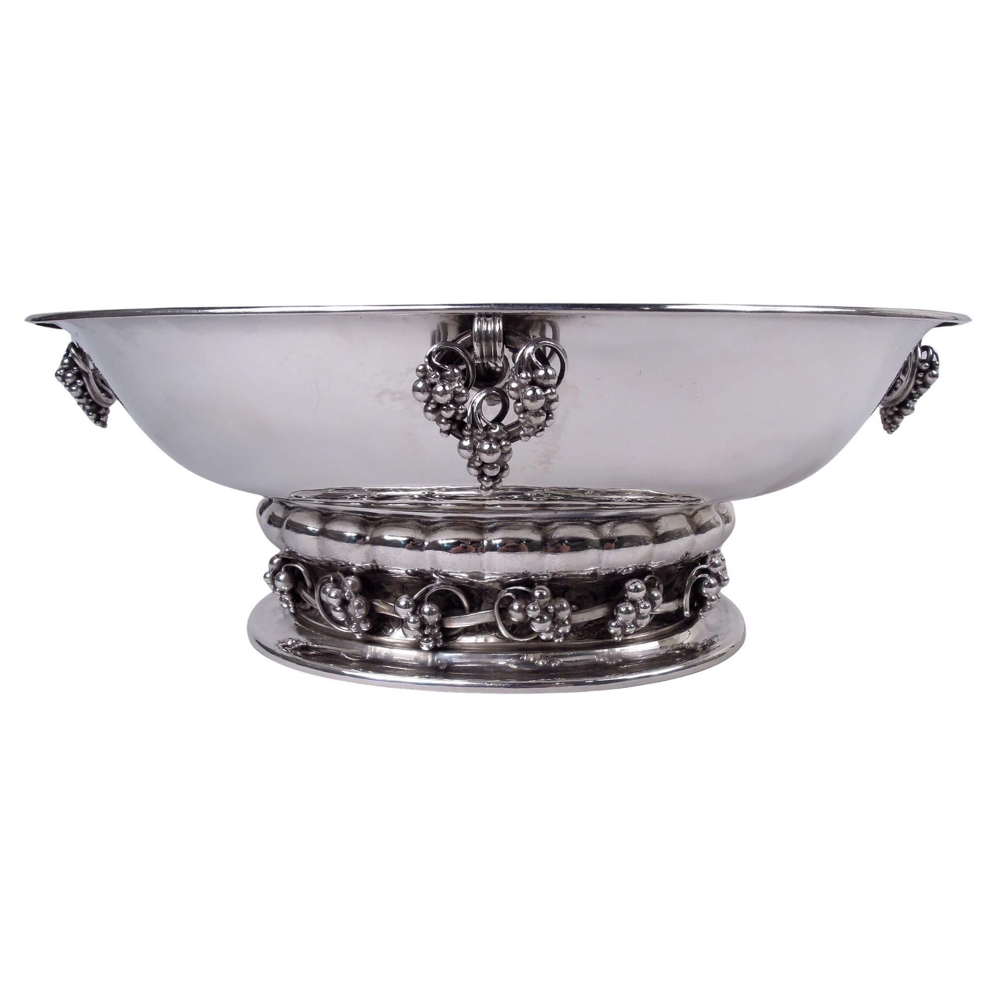 Georg Jensen Danish Modern Sterling Silver Grape Centerpiece Bowl