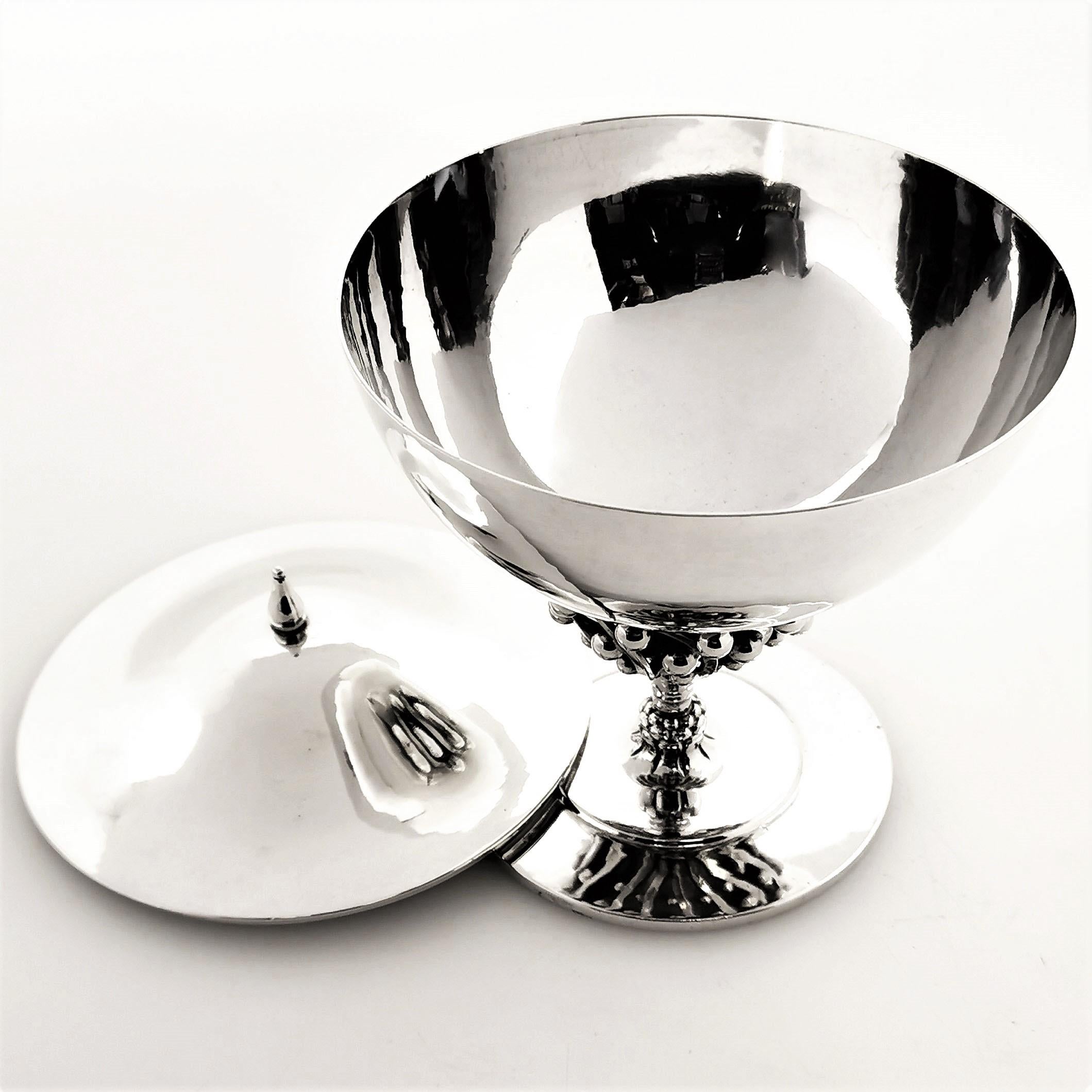 20th Century Georg Jensen Danish Silver Dish and Cover / Lidded Bowl, c. 1945-1977