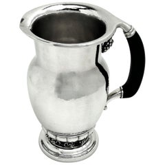 Georg Jensen Danish Silver Jug or Pitcher, Denmark, c 1945-1977 407A Grape