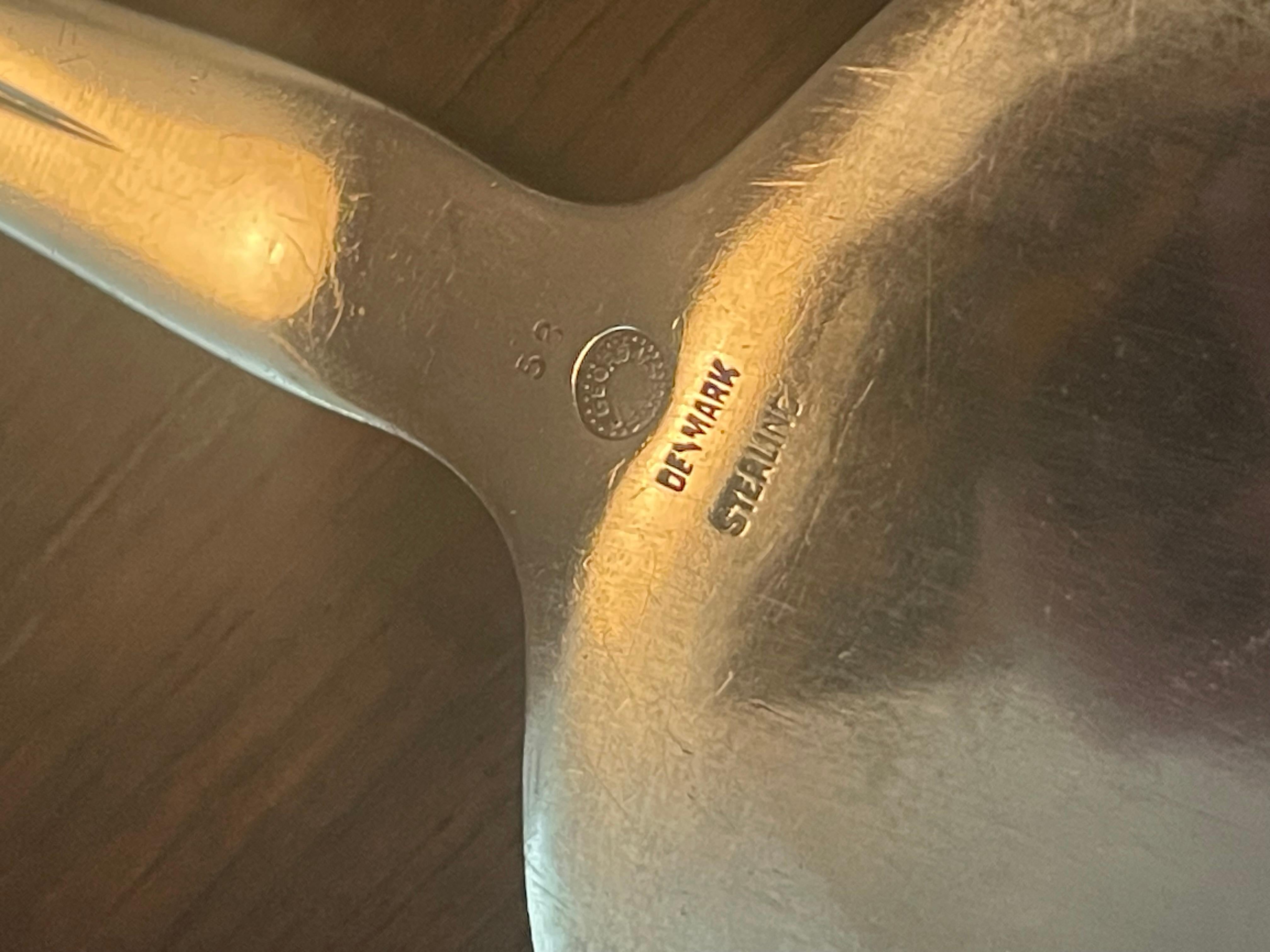 Scandinavian Modern Georg Jensen Danish Sterling Ornamental Server Pie Spade For Sale
