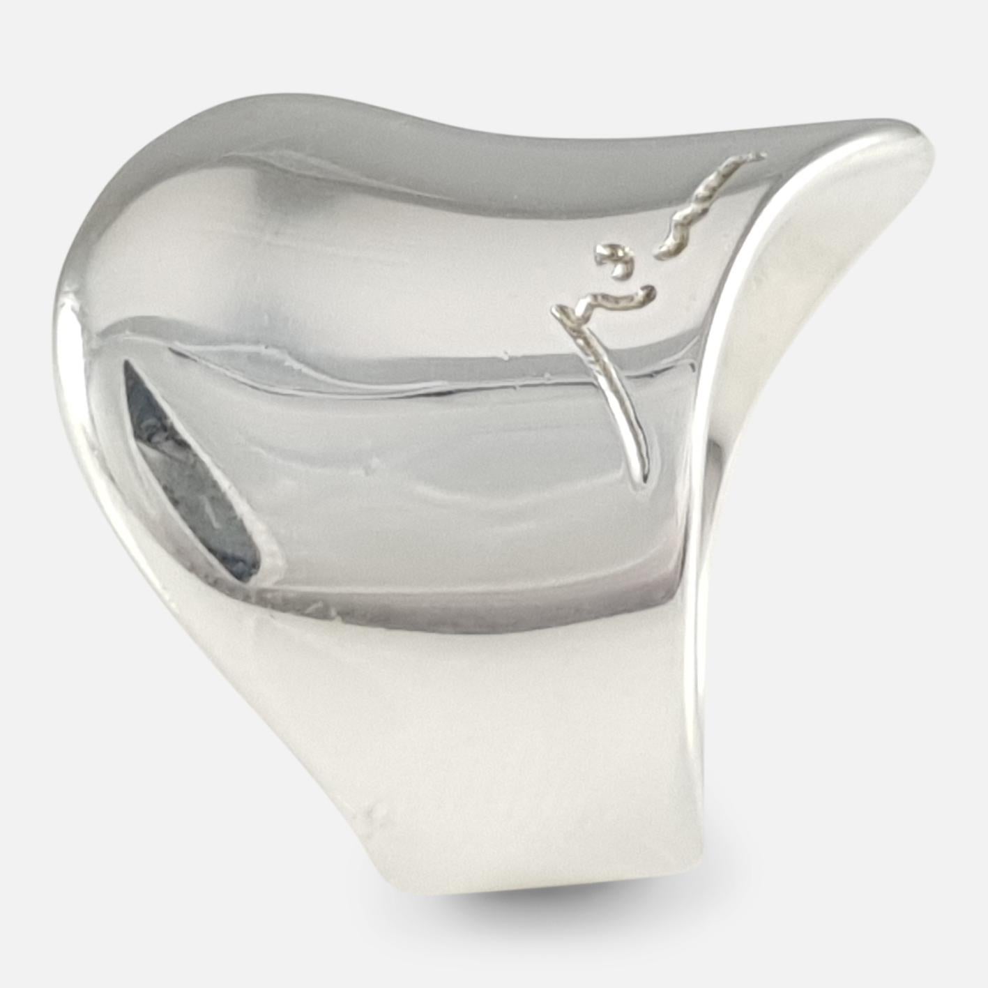 Georg Jensen Danish Sterling Silver Modernist Ring #257 by Minas Spiridis In Good Condition In Glasgow, GB