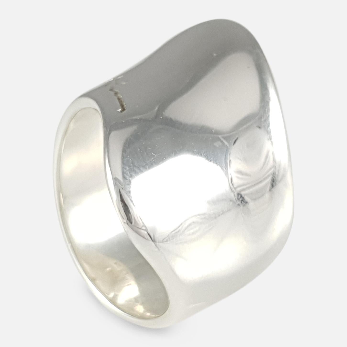 Georg Jensen Danish Sterling Silver Modernist Ring #257 by Minas Spiridis 2
