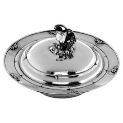 Vintage Georg Jensen Danish Sterling Silver Vegetable Tureen Dish & Cover 228H 1945-77