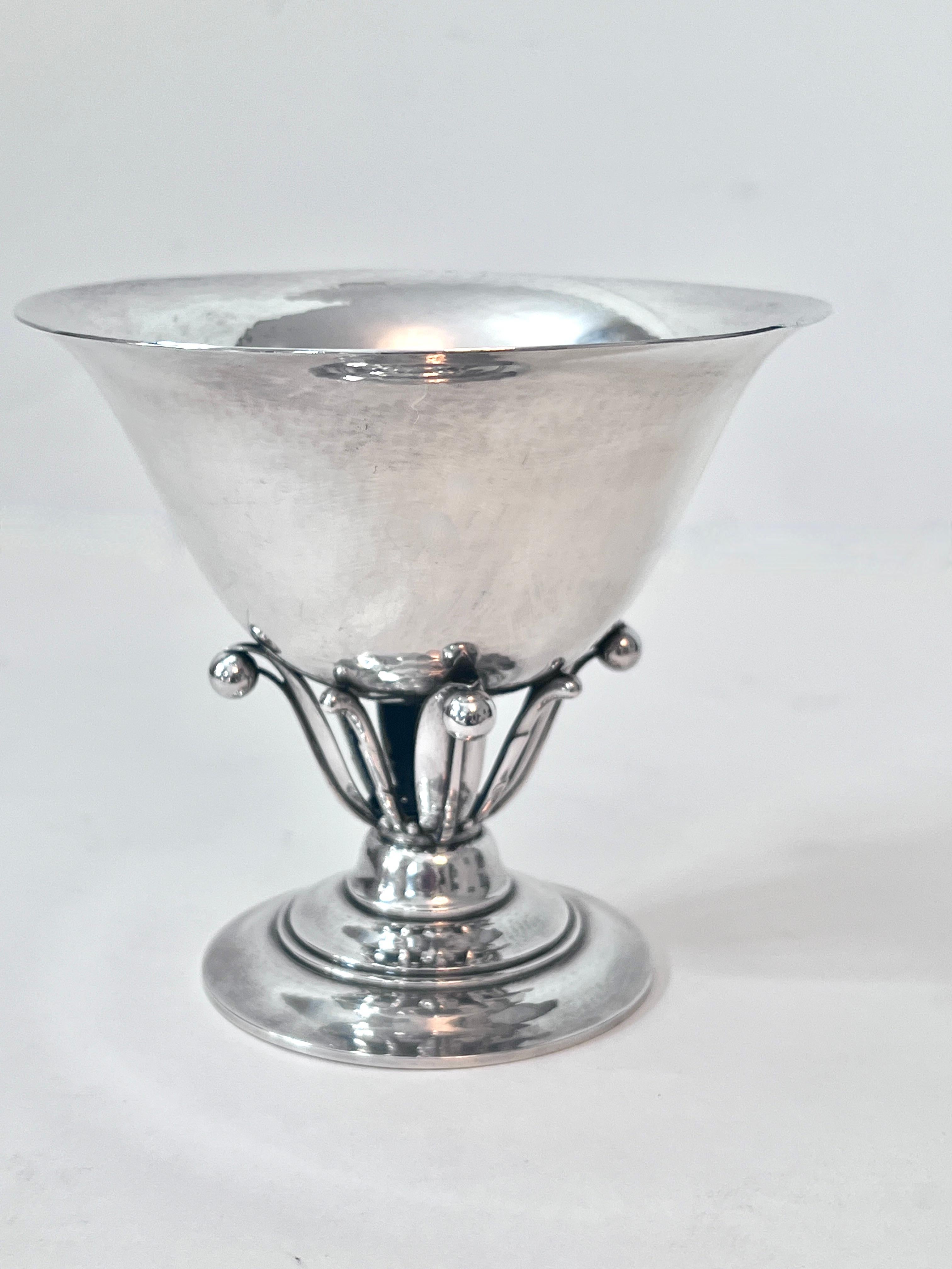 Hand-Crafted Georg Jensen Danish Sterling Siver Bowl 17 B Designed by  Johan Rohde For Sale