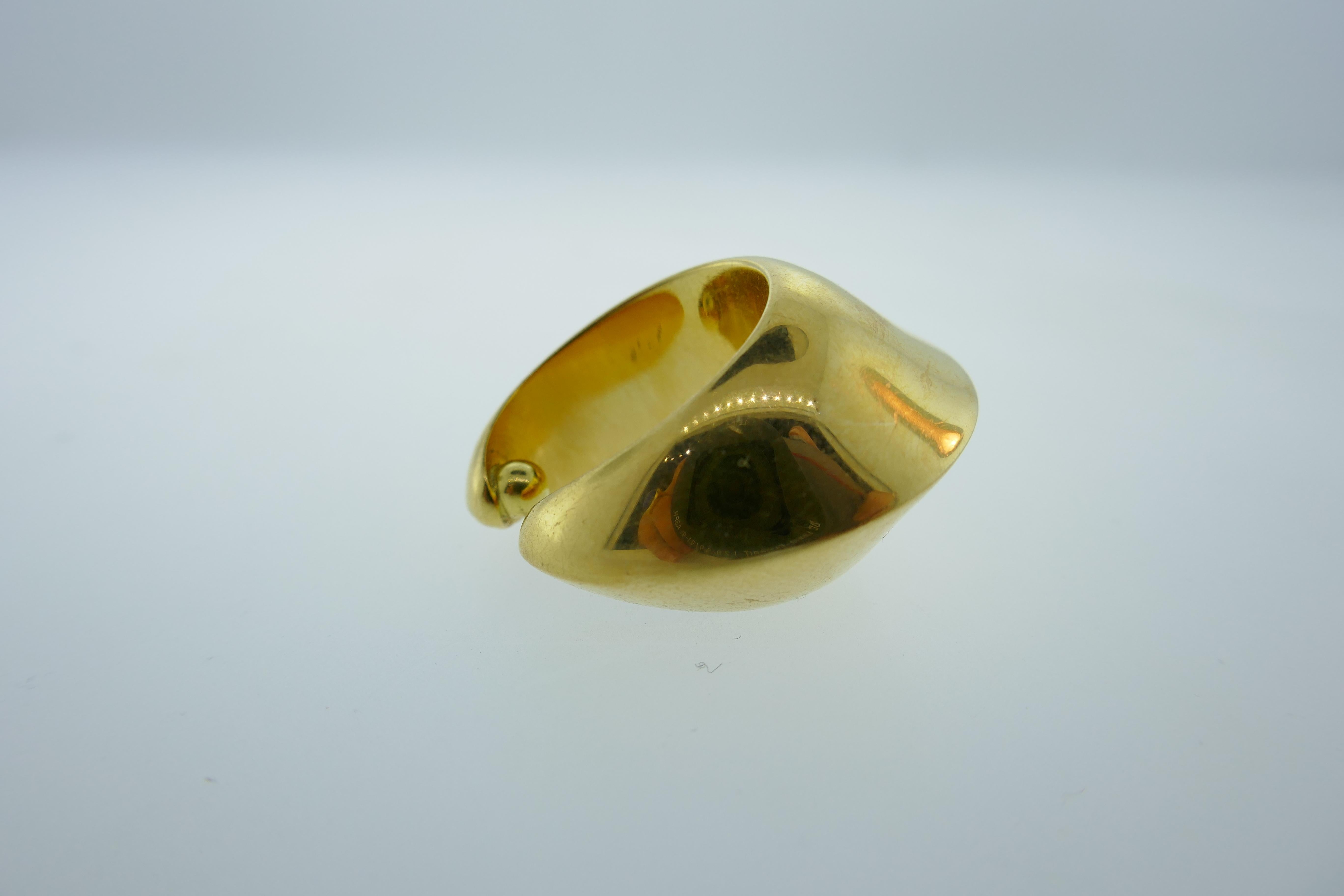 Georg Jensen Denmark 18 Karat Yellow Gold Dome Bombe Ring Vintage Rare 1