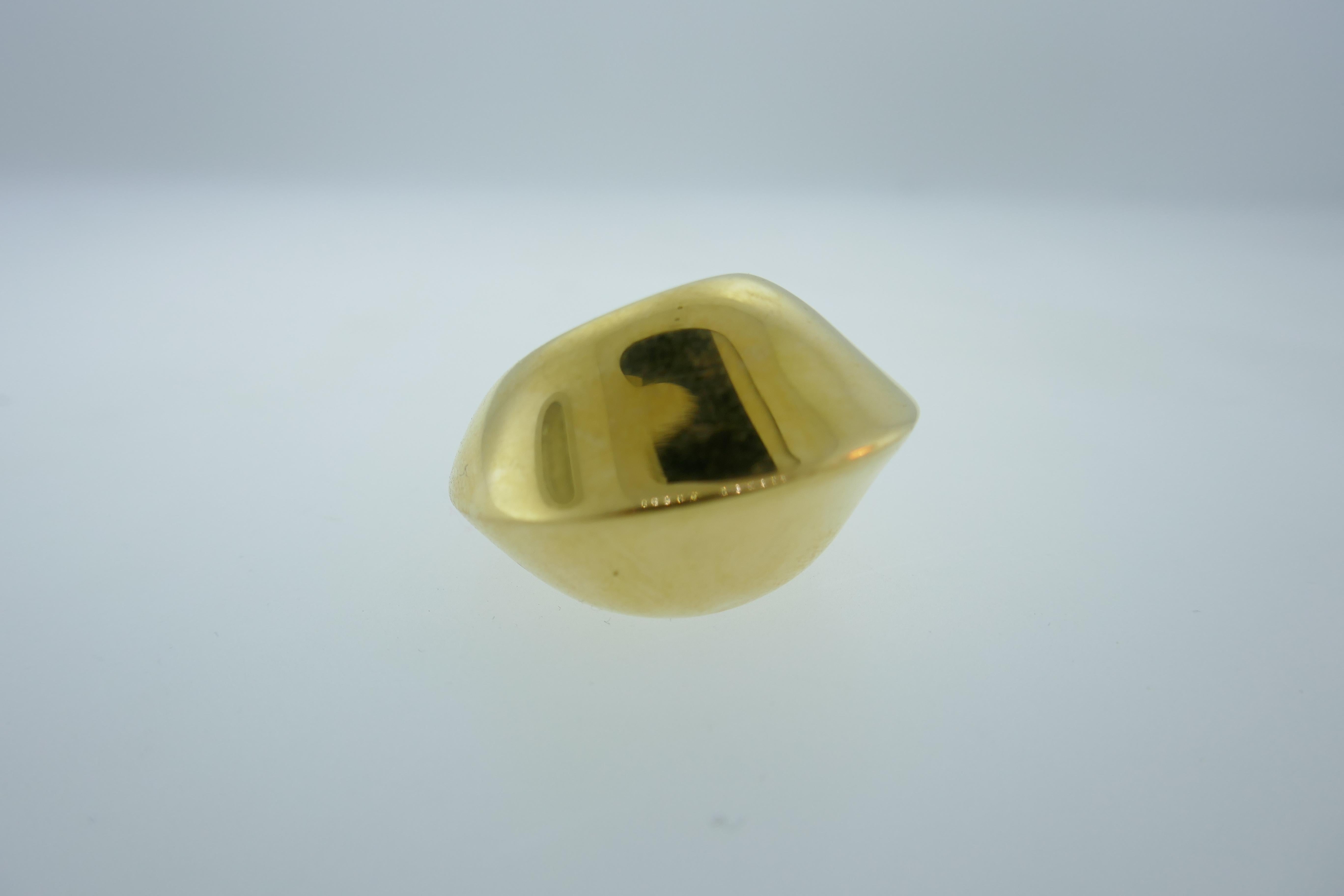 Georg Jensen Denmark 18 Karat Yellow Gold Dome Bombe Ring Vintage Rare 2