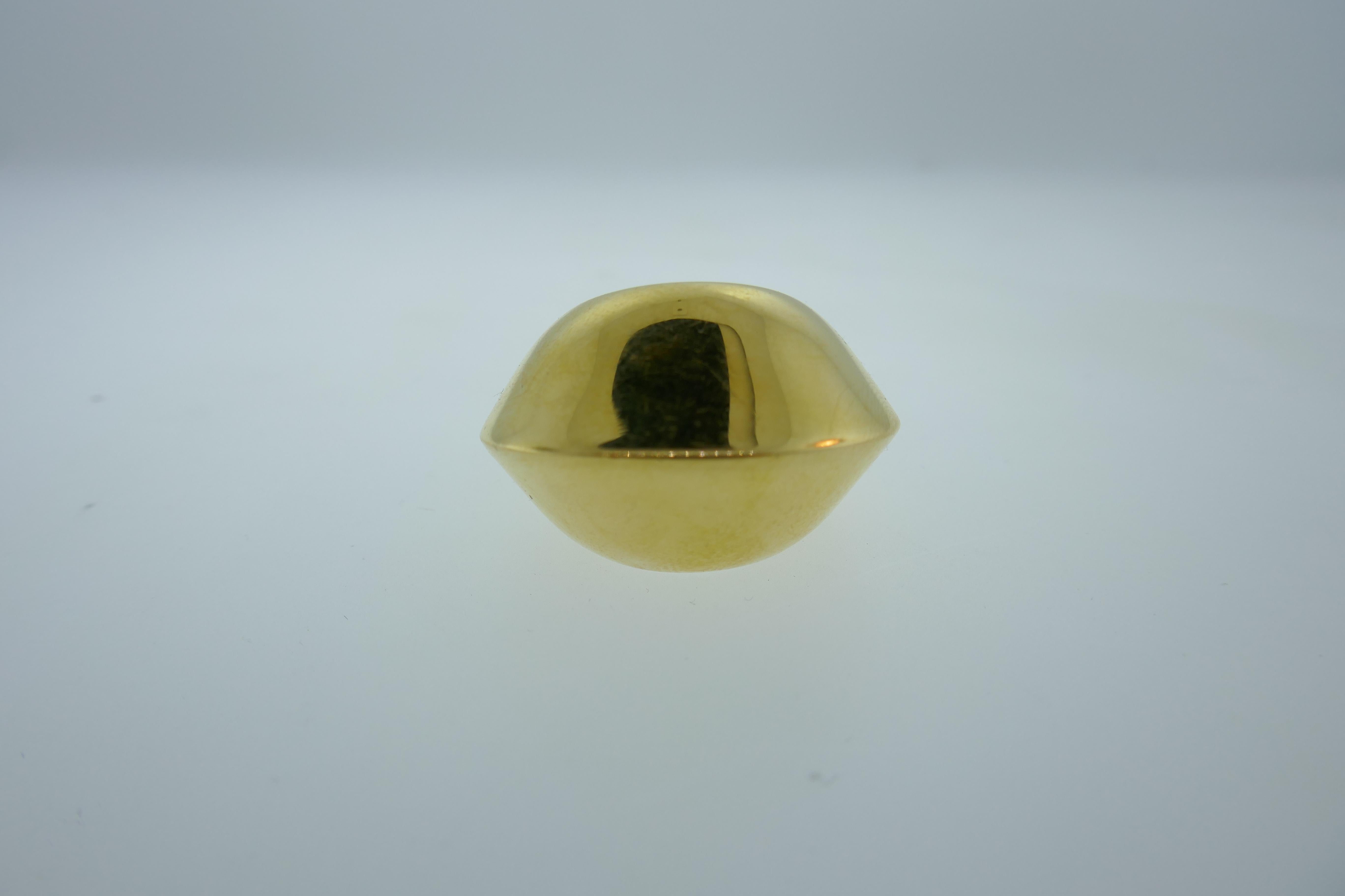 Georg Jensen Denmark 18 Karat Yellow Gold Dome Bombe Ring Vintage Rare 3