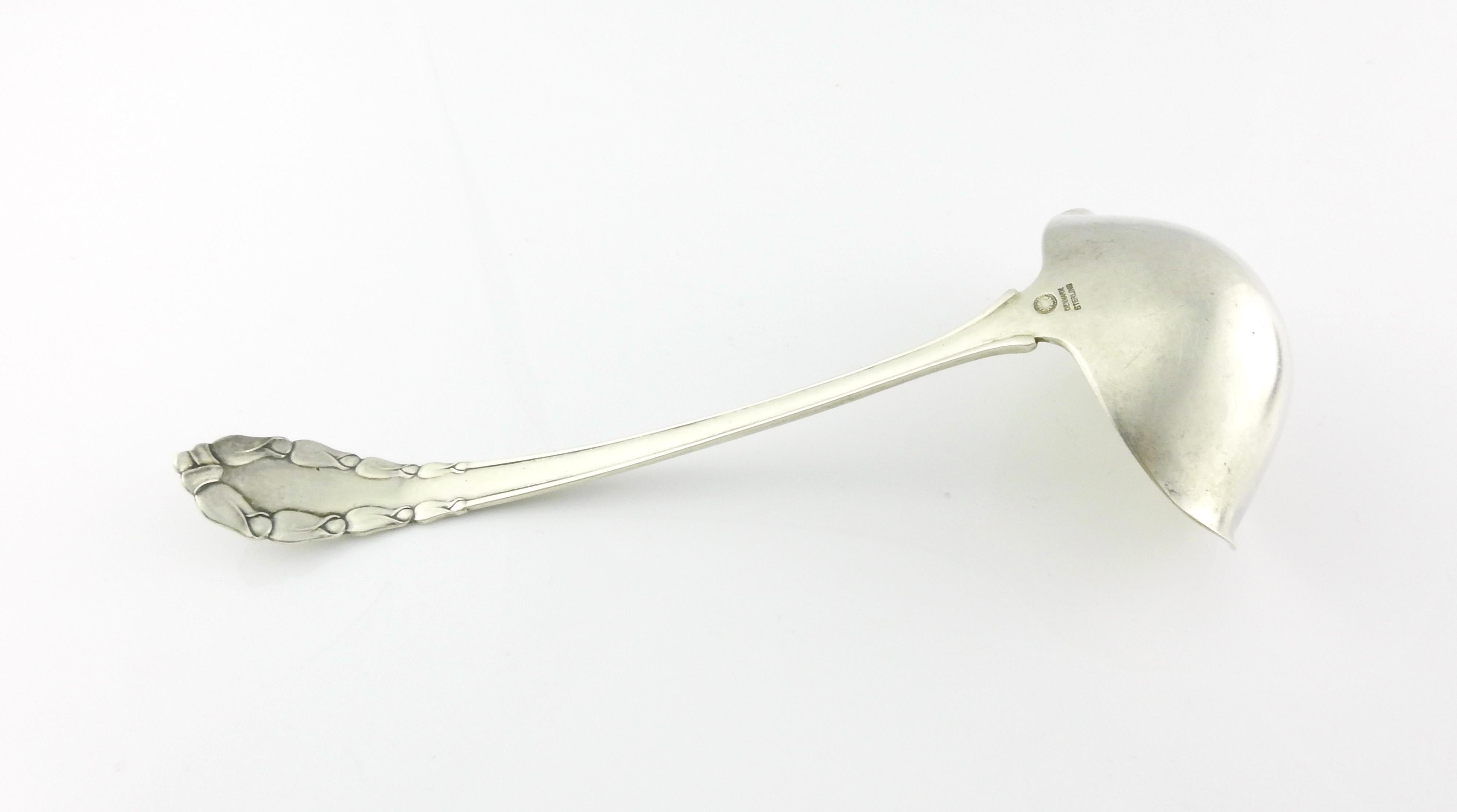20th Century Georg Jensen Denmark 1913 Lily of the Valley Solid Gravy Ladle