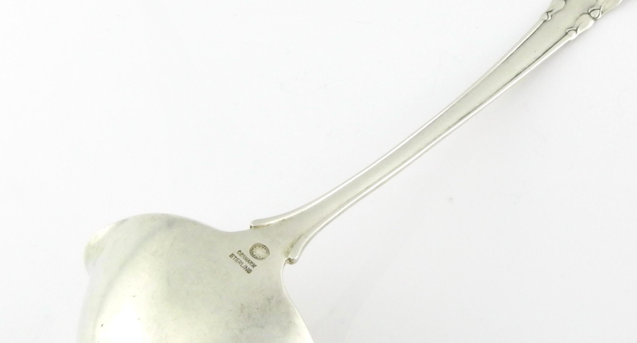 Sterling Silver Georg Jensen Denmark 1913 Lily of the Valley Solid Gravy Ladle