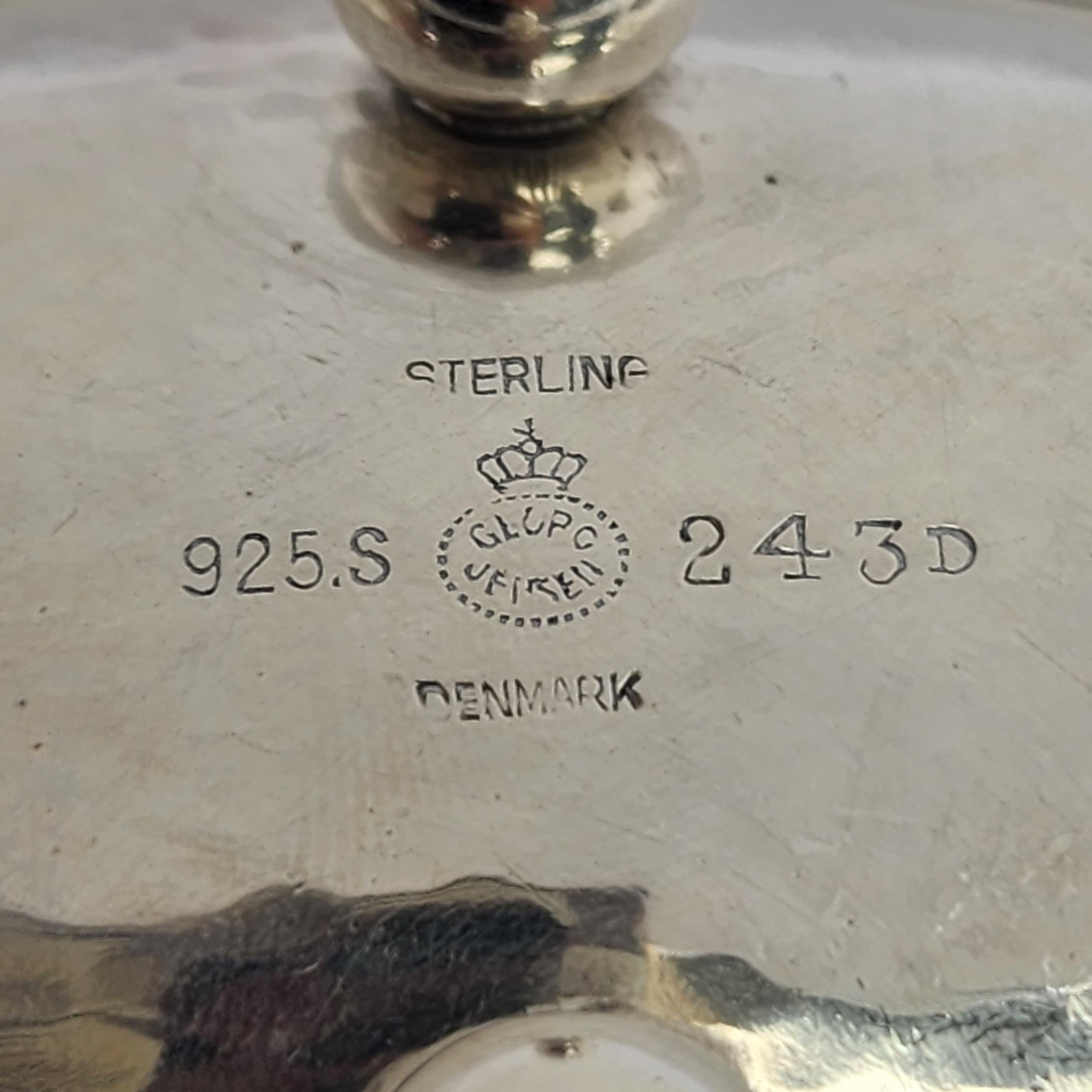 Georg Jensen Denmark 243D Sterling Silver Oval Hammered Salt Dish #15285 3