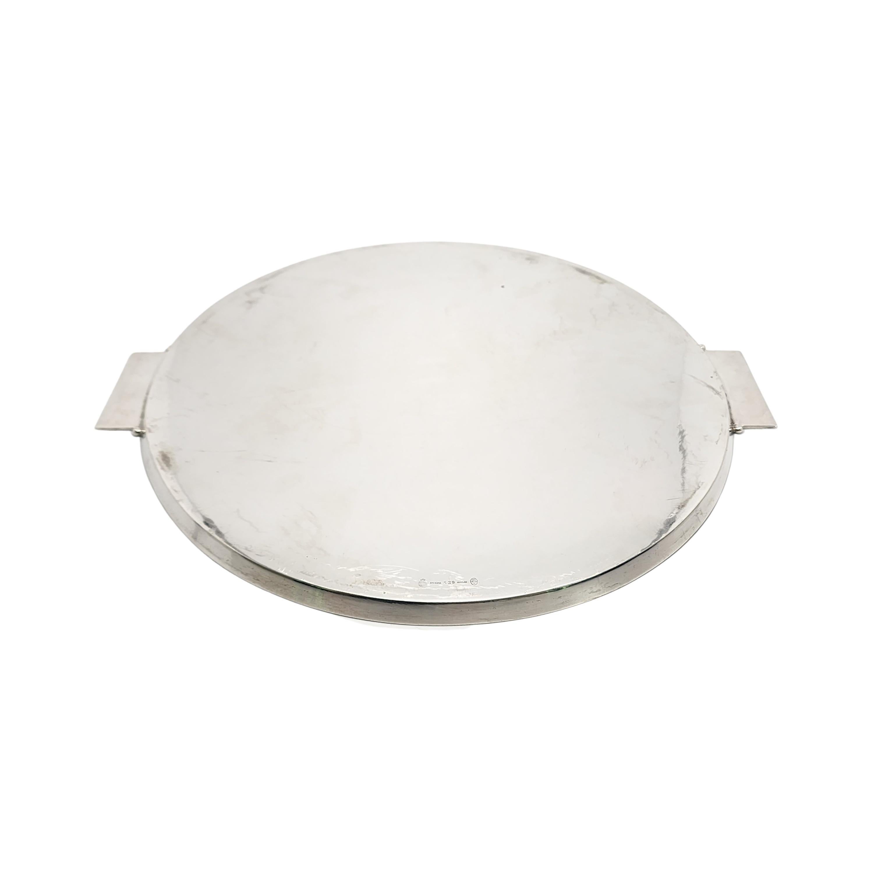 Georg Jensen Danimarca 529 Vassoio in argento martellato #15339 In condizioni buone in vendita a Washington Depot, CT