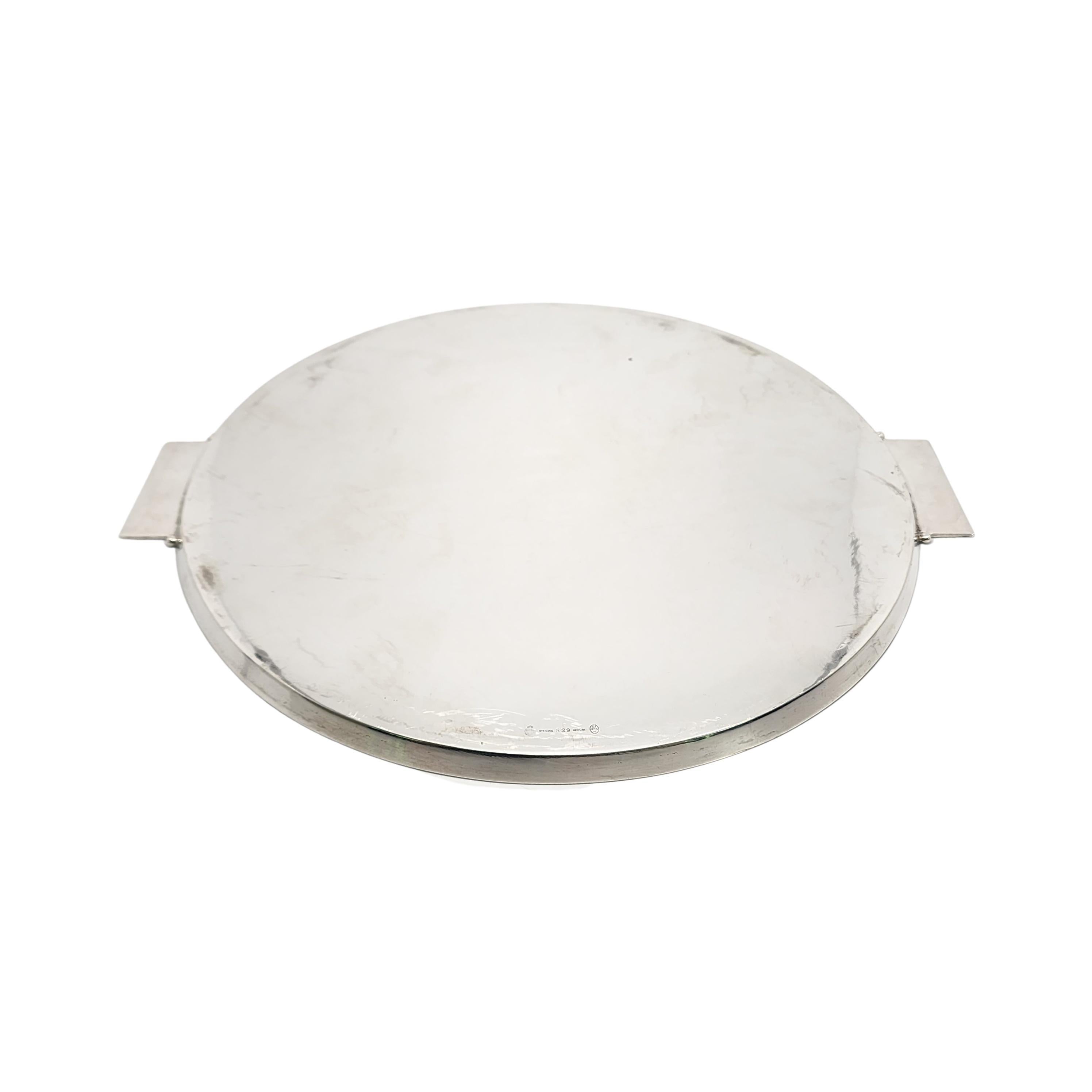 Georg Jensen Denmark 529 Sterling Silver Hammered Tray #15339 In Good Condition For Sale In Washington Depot, CT