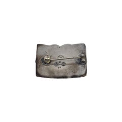 Georg Jensen Danimarca, argento 830, corniola 66, spilla a forma di fiore, n. 25615
