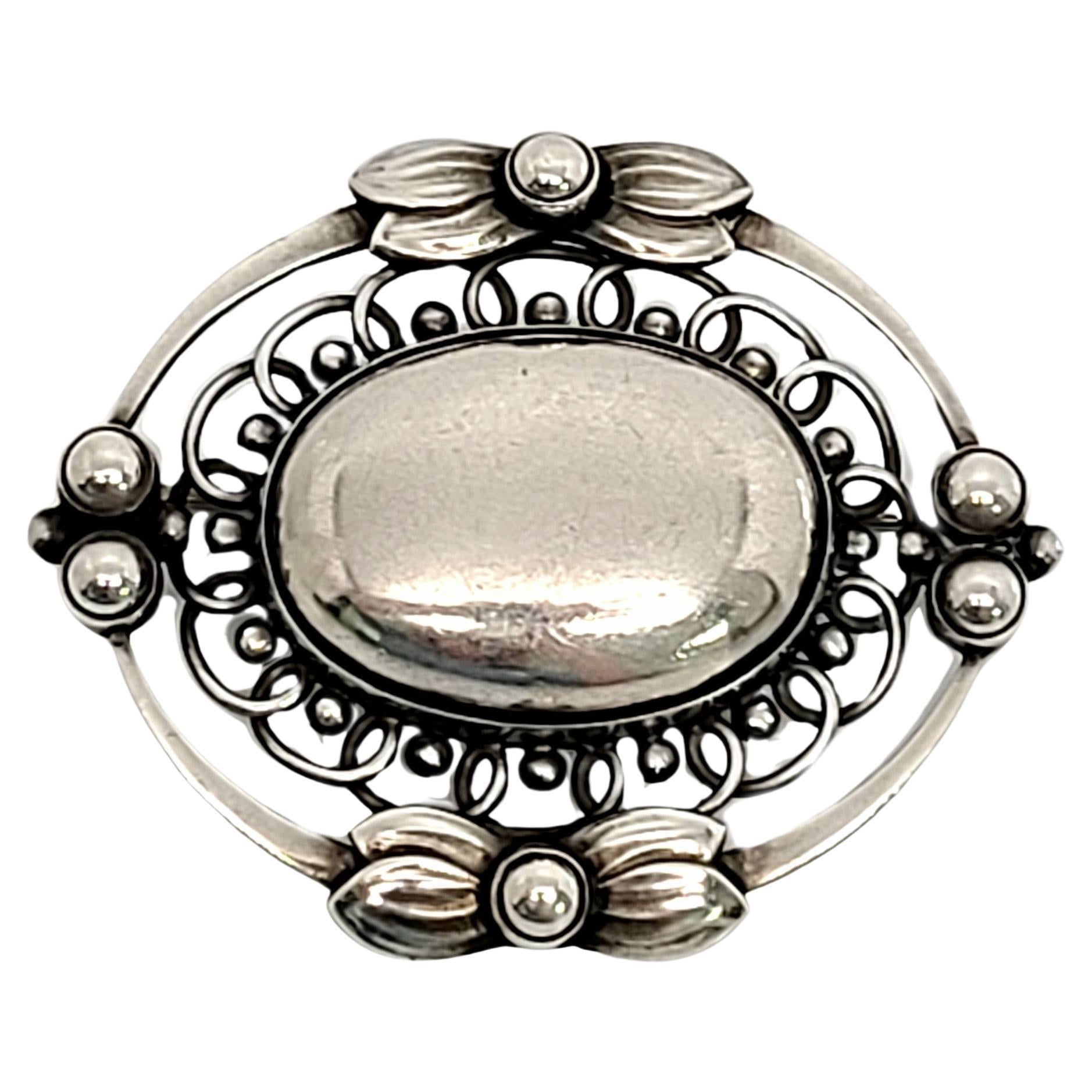 Georg Jensen Denmark #91 Sterling Silver Pin / Brooch