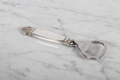 Georg Jensen Denmark "Acanthus" pattern Sterling / Stainless Bottle Opener