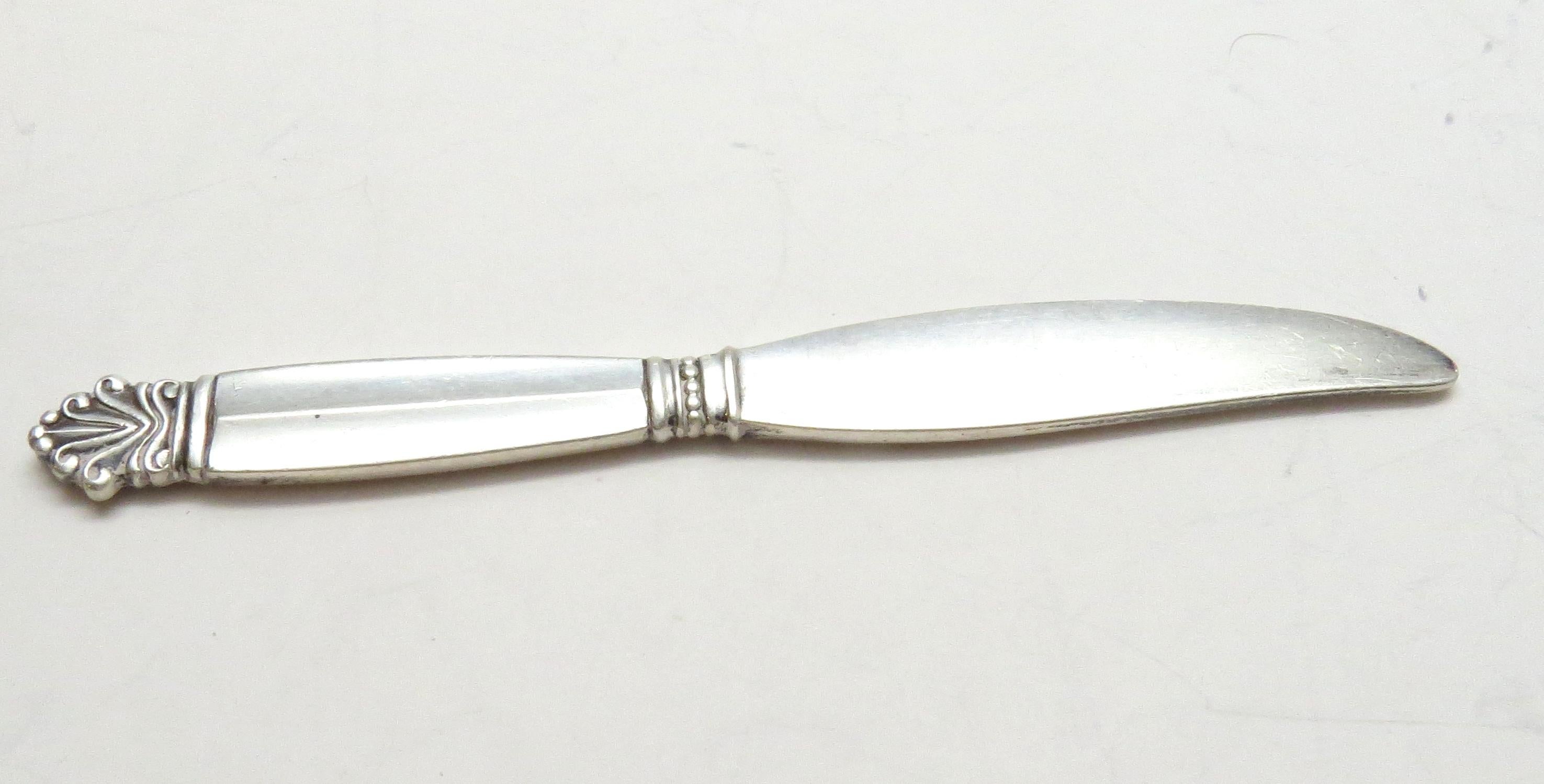 Danish Georg Jensen Denmark Acanthus Sterling Silver Child Knife/Spreader/Pate Knife