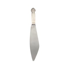 Georg Jensen Dänemark Acanthus Sterling Silber Griff Kuchen servieren Messer #12319