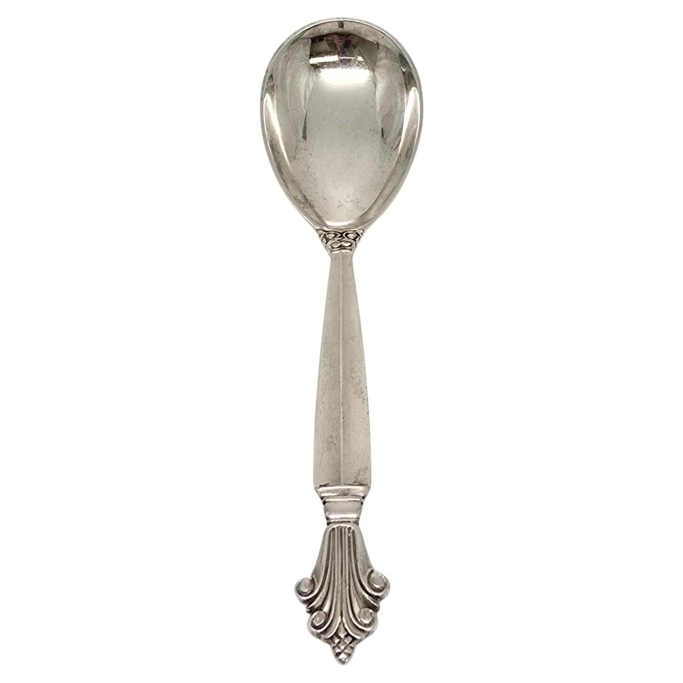 Georg Jensen Denmark Acanthus Sterling Silver Sugar Spoon 5 7/8"" #19722