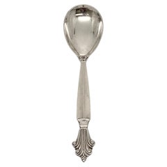 Georg Jensen Denmark Acanthus Sterling Silver Sugar Spoon 5 7/8"" #19722