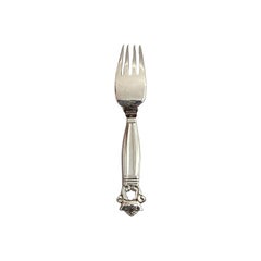 Georg Jensen Denmark Acorn Sterling Silver Child Fork 3 3/4" #15214