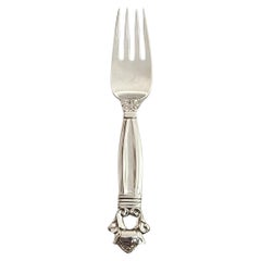Georg Jensen Denmark Acorn Sterling Silver Child Fork 3 3/4" #15214