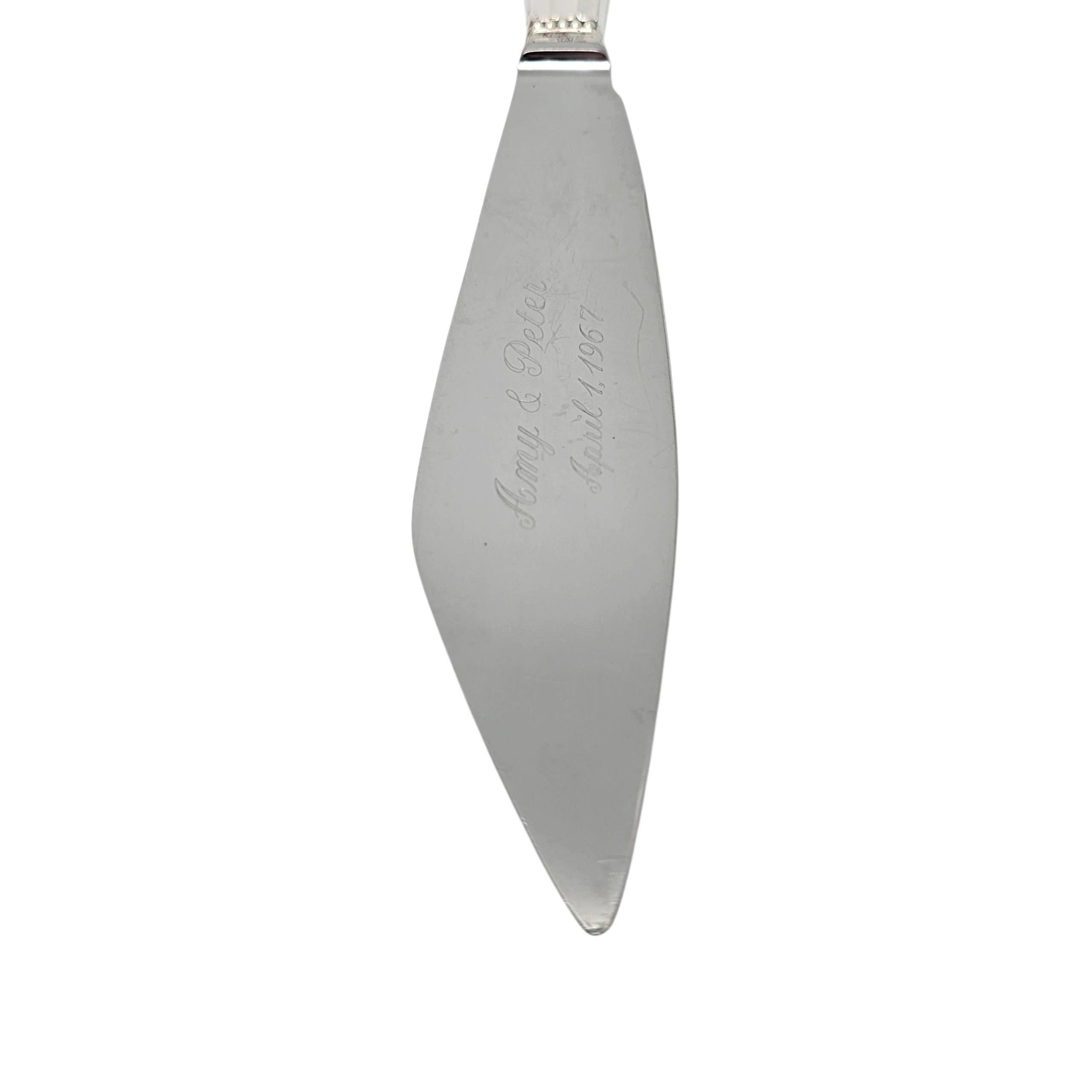 Georg Jensen Dänemark Eichel Sterling Silber Griff Kuchen Messer w/Gravur #22988 für Damen oder Herren im Angebot