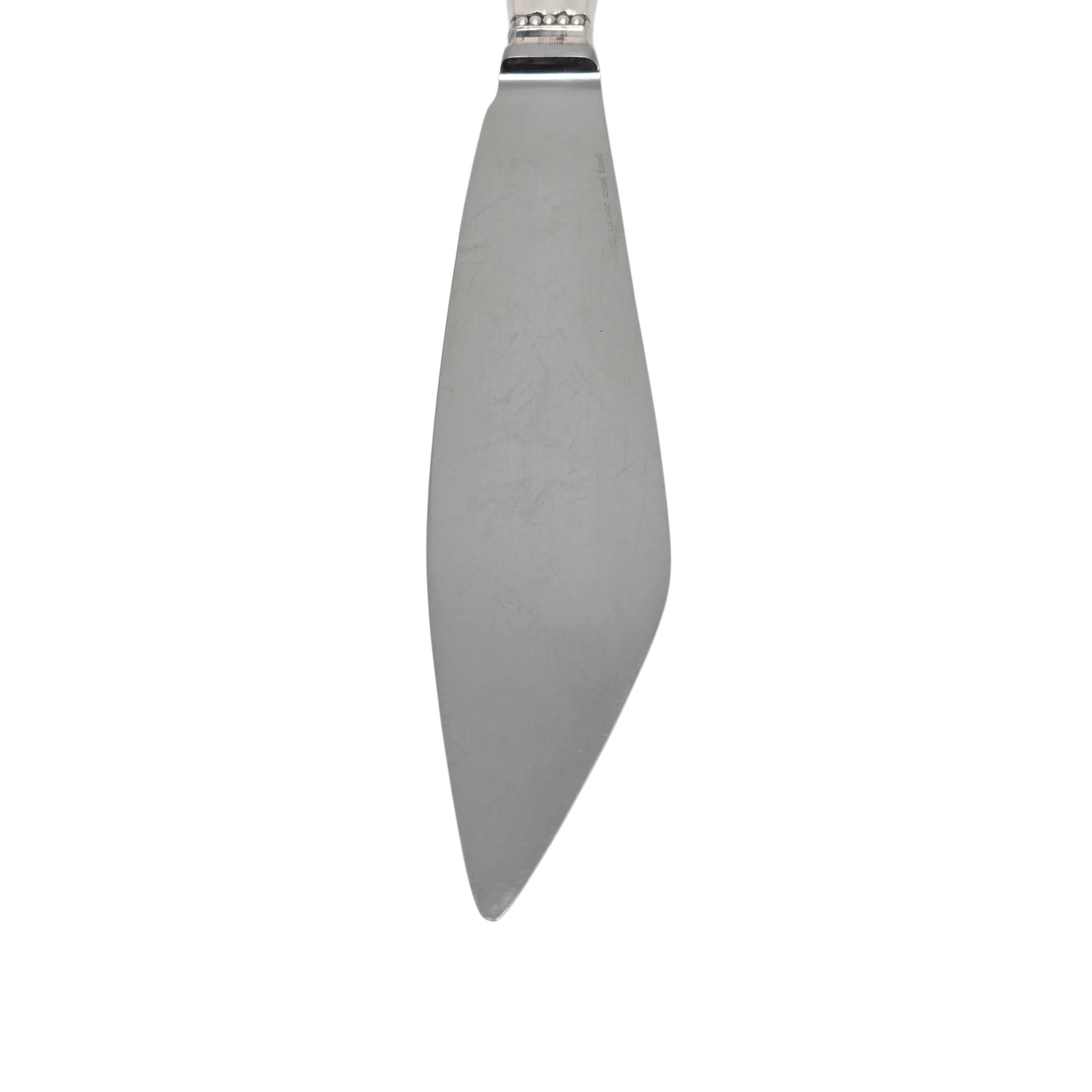 Georg Jensen Dänemark Eichel Sterling Silber Griff Kuchen Messer w/Gravur #22988 im Angebot 2