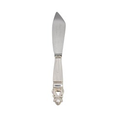 Georg Jensen Dänemark Eichel Sterling Silber Griff Kuchen Messer w/Gravur #22988