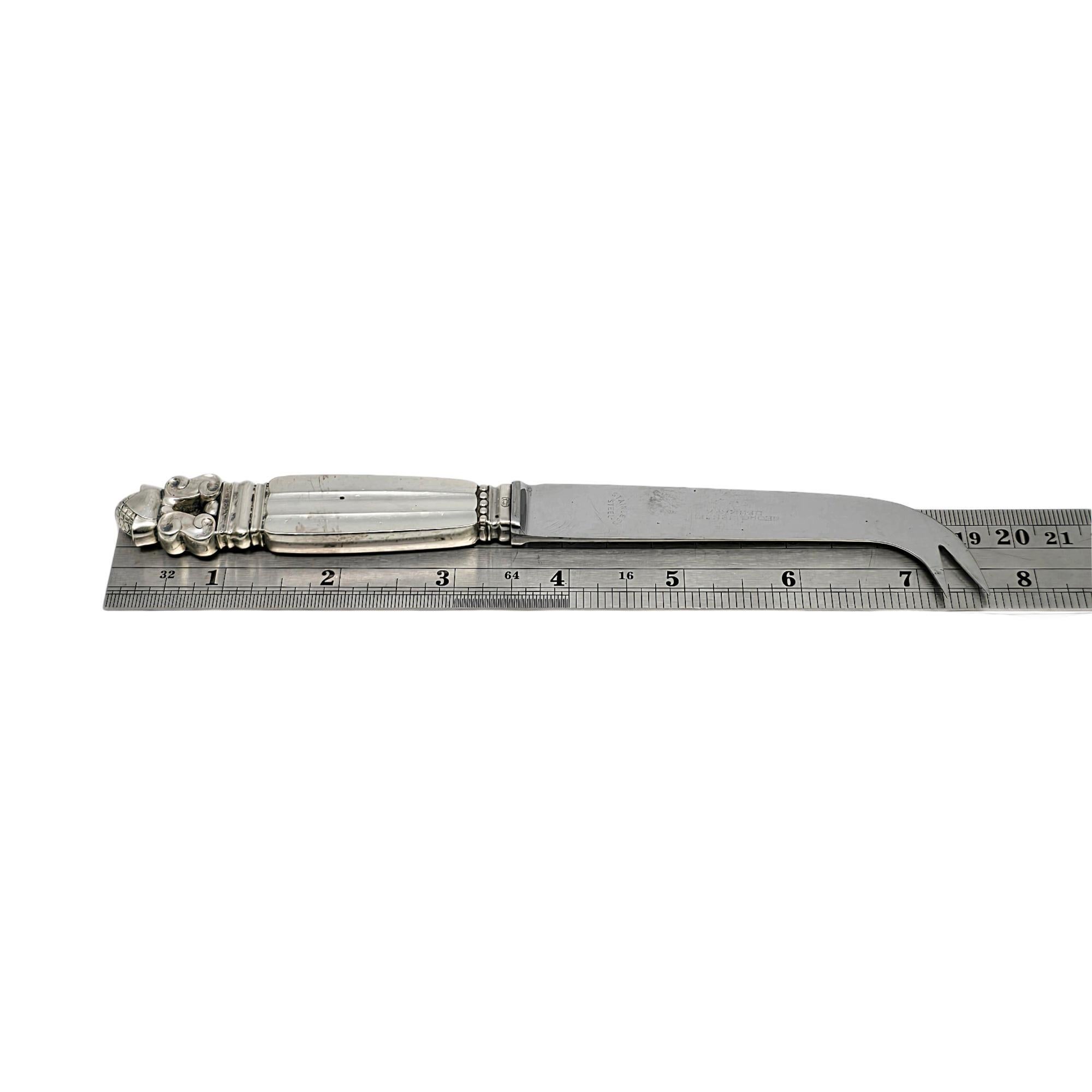 Georg Jensen Denmark Acorn Sterling Silver Handle Cheese/Bar Knife #19465 For Sale 5