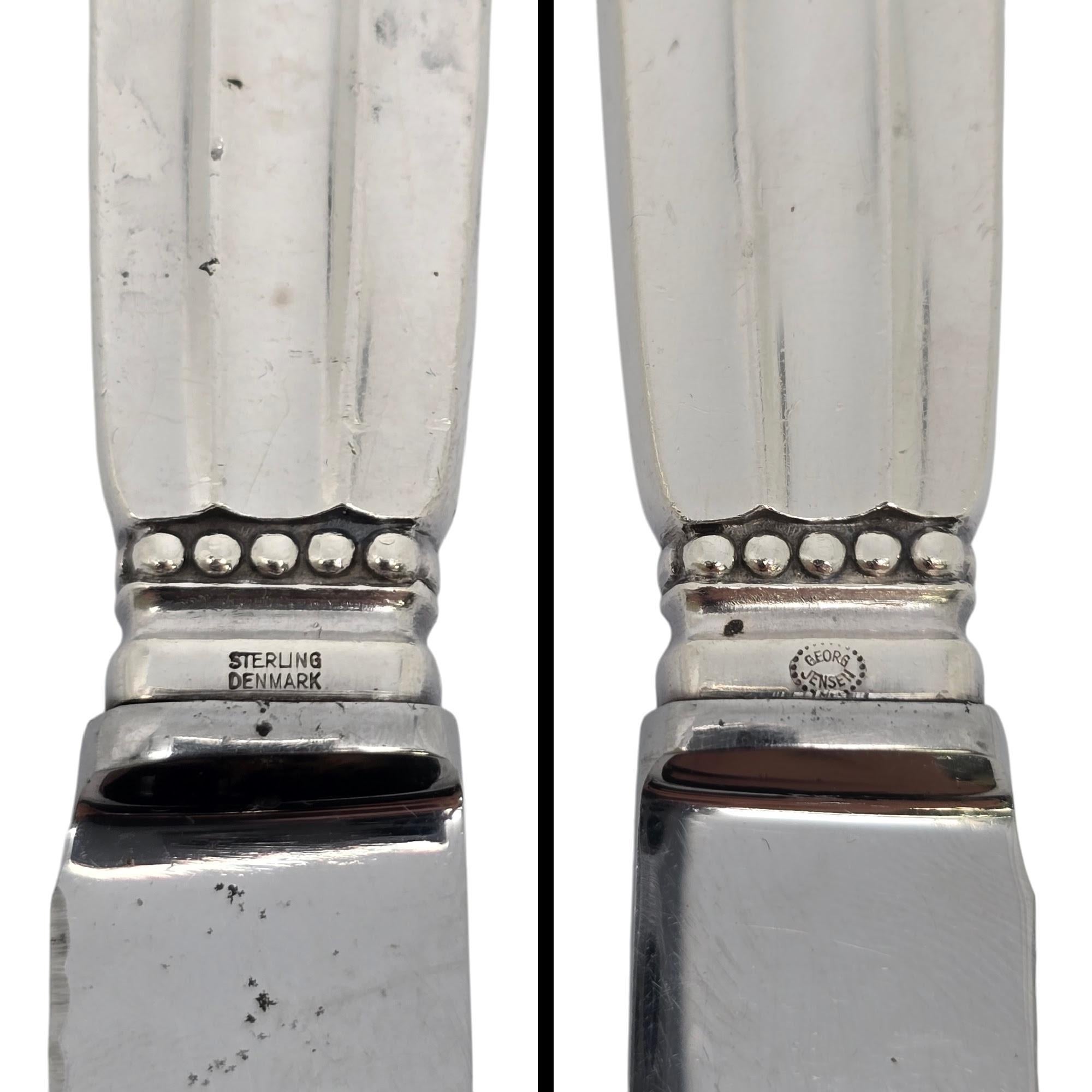 Georg Jensen Denmark Acorn Sterling Silver Handle Cheese/Bar Knife #19465 For Sale 3