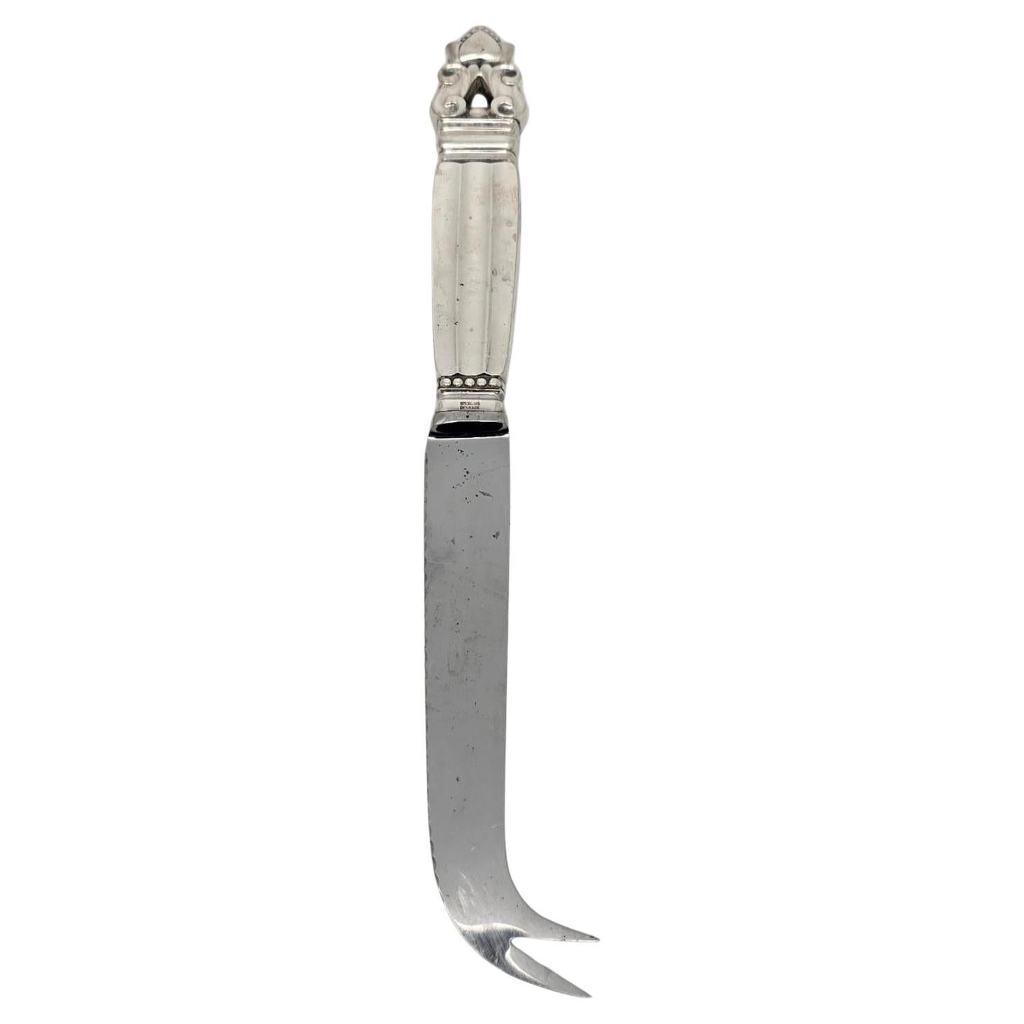 Georg Jensen Denmark Acorn Sterling Silver Handle Cheese/Bar Knife #19465
