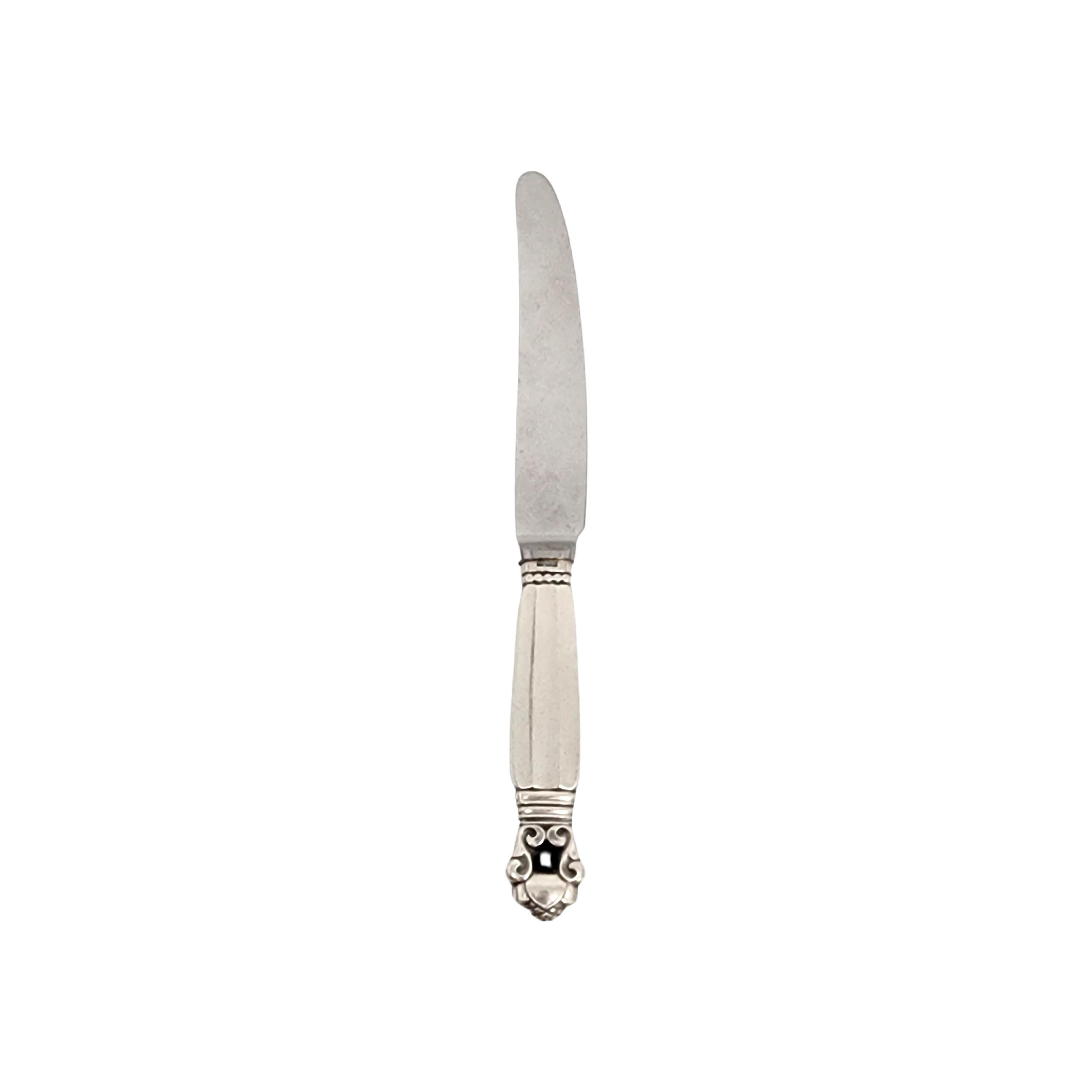 Sterling silver handle fruit knife in the Acorn pattern by Georg Jensen.

The Acorn pattern was introduced in 1915 as a collaboration between Georg Jensen and designer Johan Ronde. The Acorn pattern, which combines Art Nouveau and Art Deco styles,