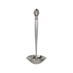 Georg Jensen Denmark Acorn Sterling Silver Large Gravy Ladle 7 3/4" #16890