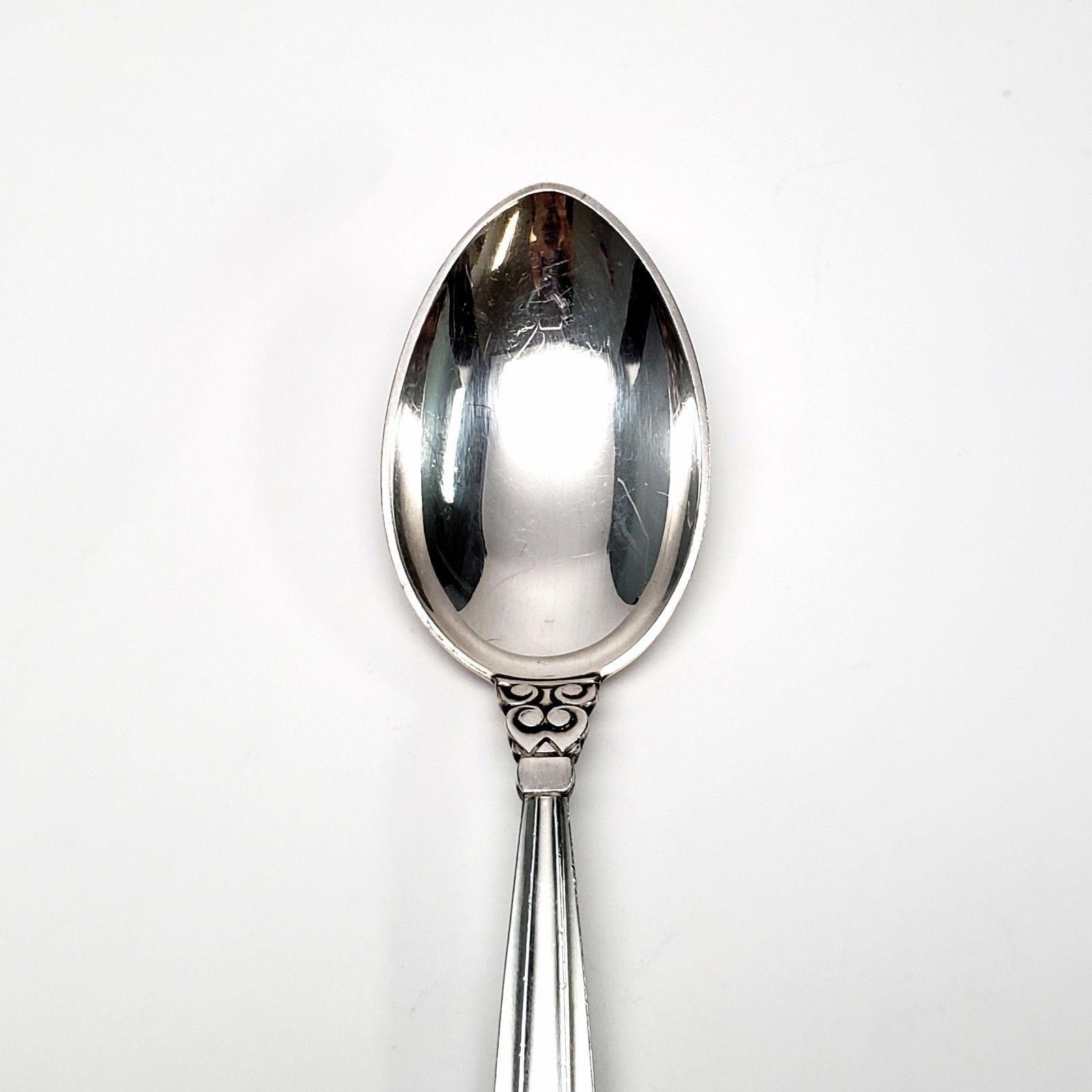 Danish Georg Jensen Denmark Acorn Sterling Silver Large Teaspoon with Engraving