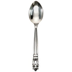 Georg Jensen Denmark Acorn Sterling Silver Large Teaspoon with Engraving