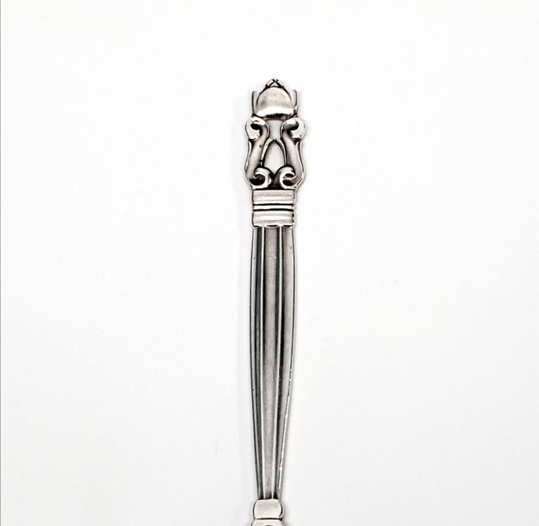 Lot - 6PC GEORG JENSEN PYRAMID STERLING SILVER ICED TEA SPOONS