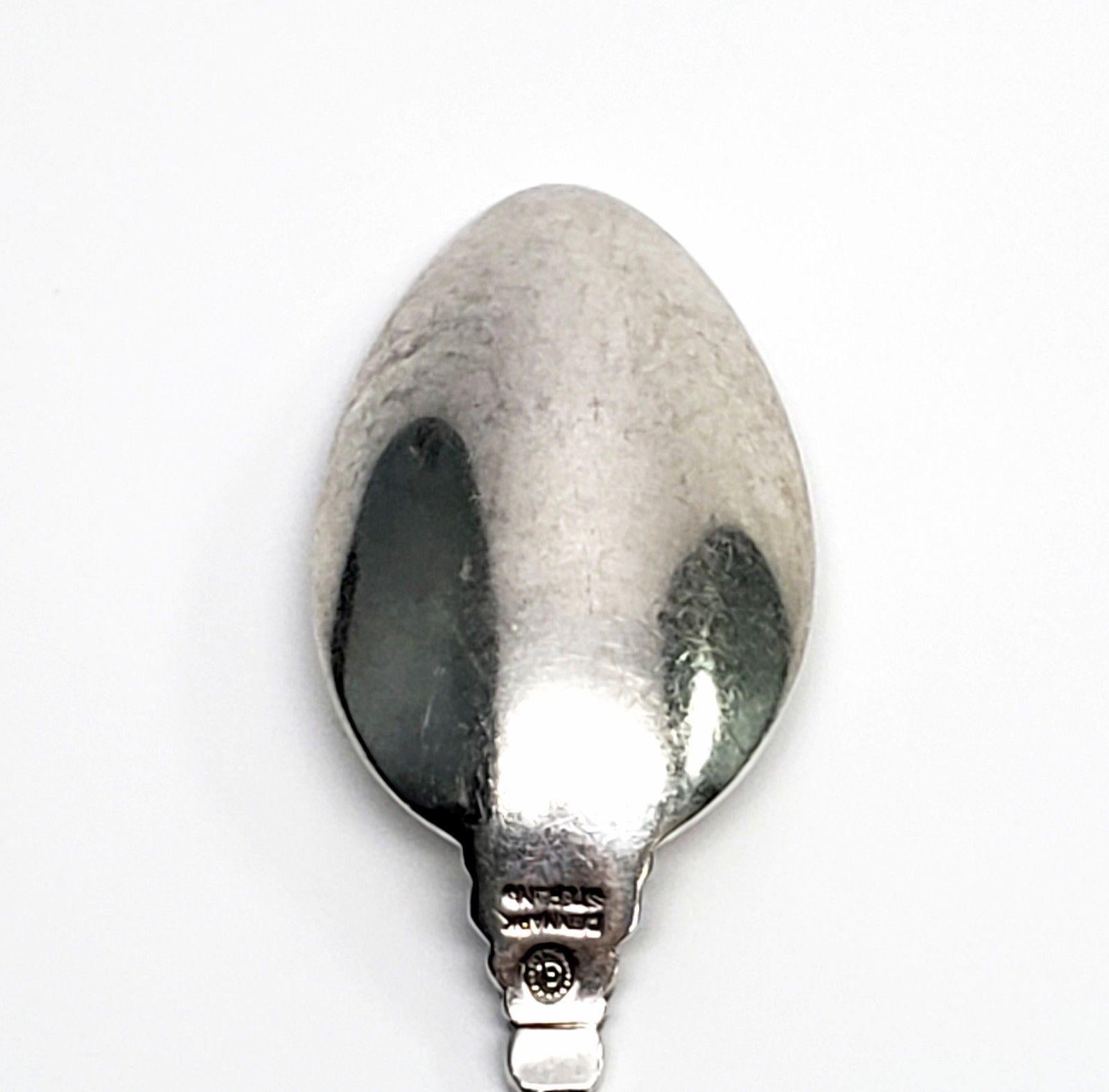 Georg Jensen Denmark Acorn Sterling Silver Medium Teaspoon In Good Condition In Washington Depot, CT