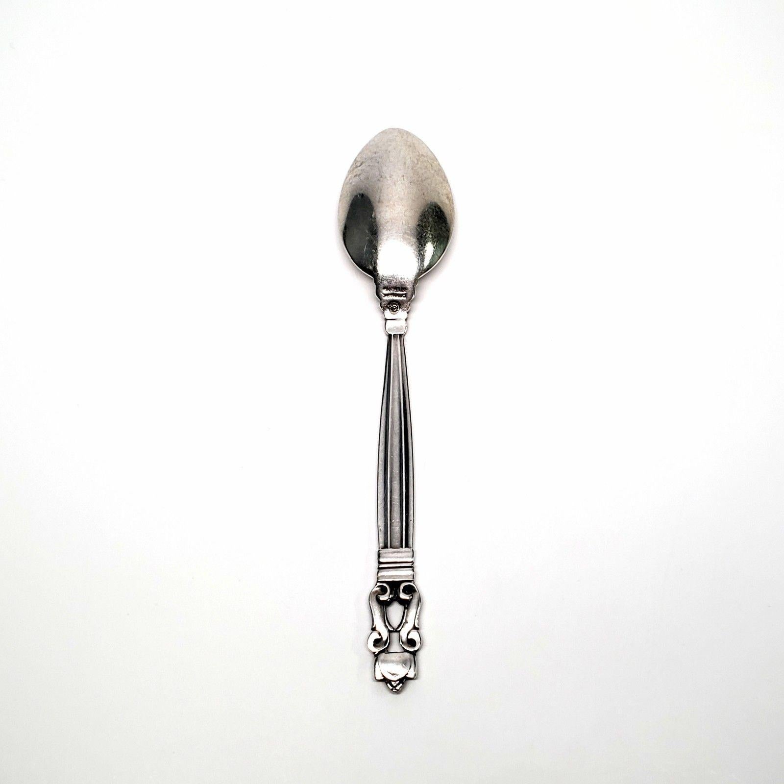 20th Century Georg Jensen Denmark Acorn Sterling Silver Medium Teaspoon