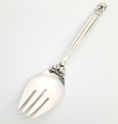 Georg Jensen Denmark Acorn Sterling Silver Serving/Salad Fork
