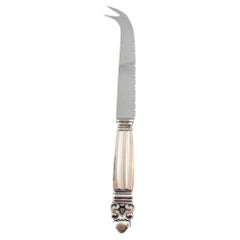 Georg Jensen Denmark Acorn Sterling Silver/Stainless Steel Cheese Knife #18040