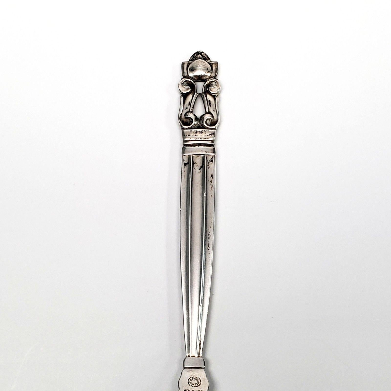 Georg Jensen sterling silver youth fork in the Acorn pattern.
 Marked: GEORG JENSEN STERLING DENMARK. 
Measures 5 5/8