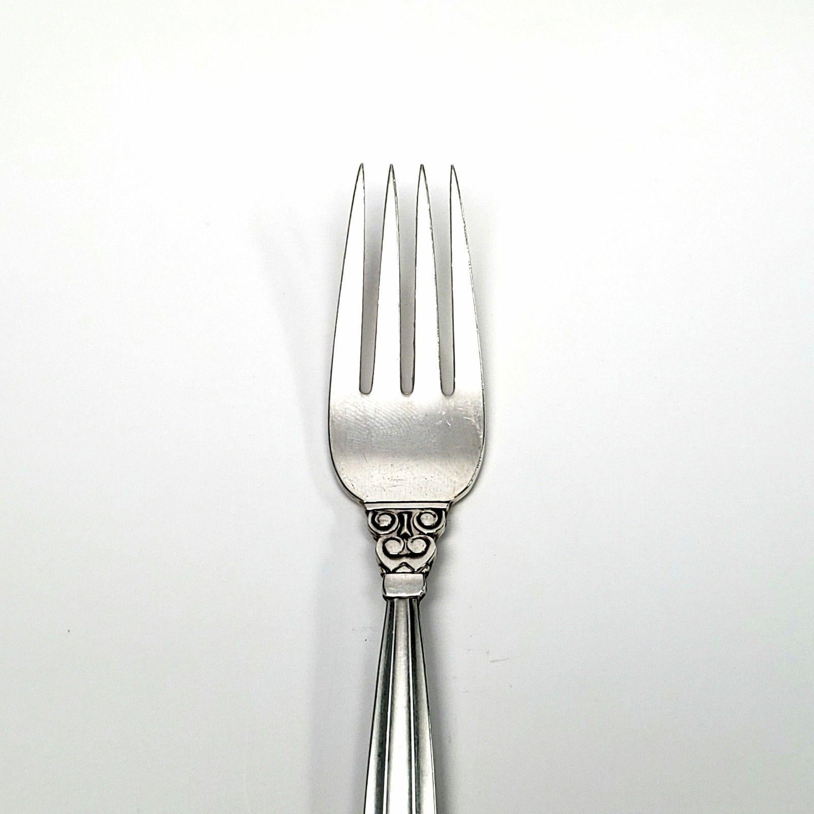 Danish Georg Jensen Denmark Acorn Sterling Silver Youth Fork, with Engraving